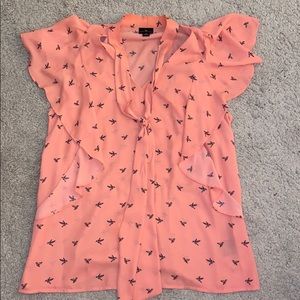 Worthington Printed Blouse with Ruffles